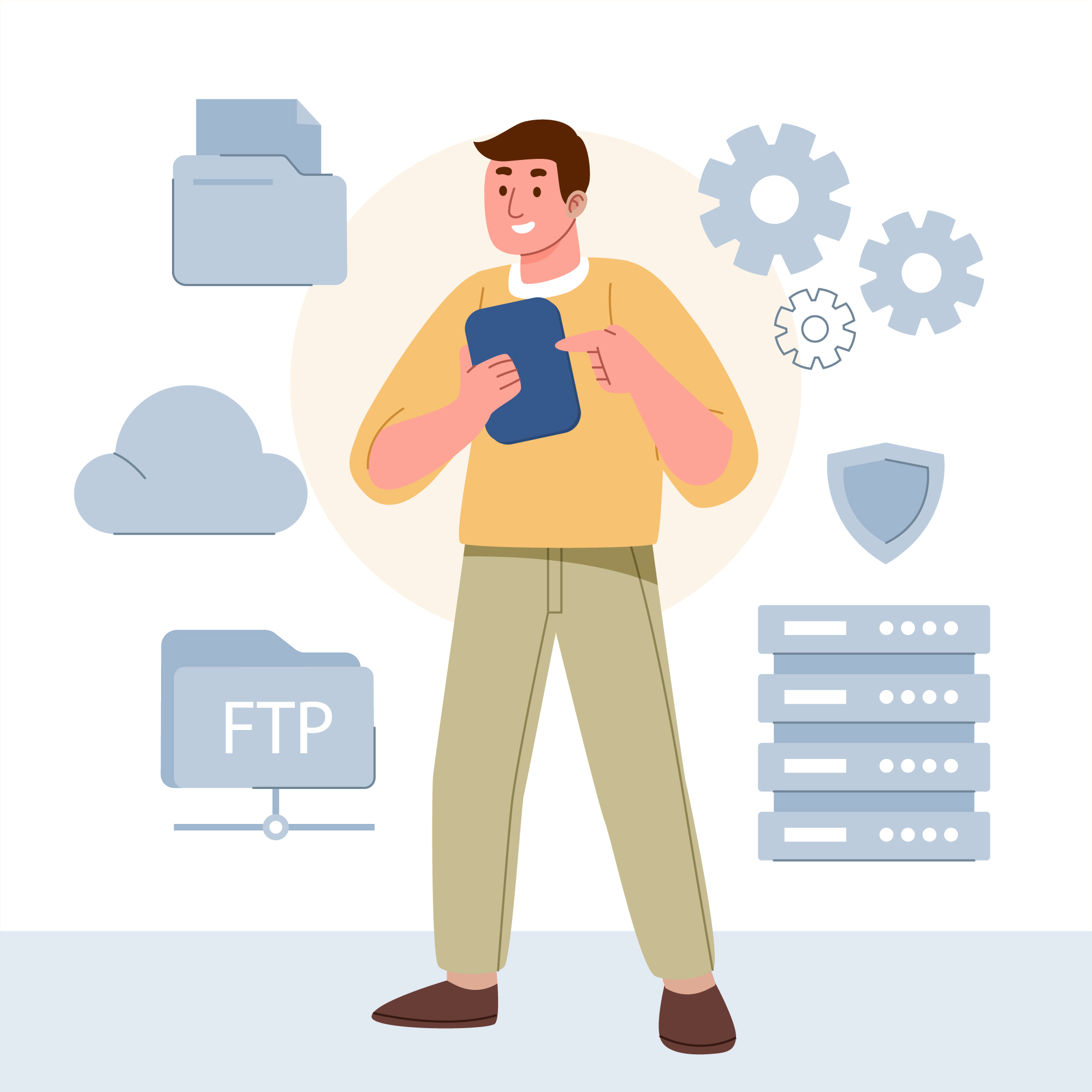 Abstract Website Hosting Illustration